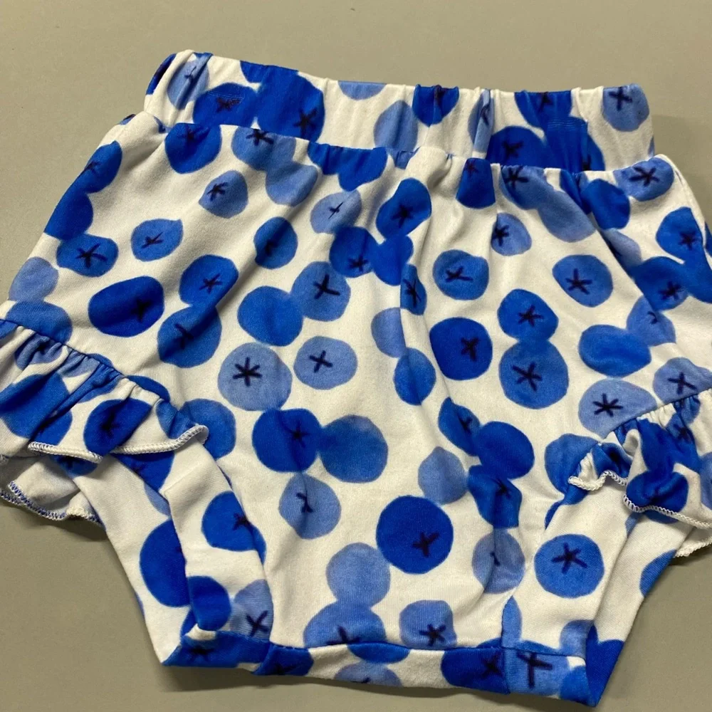 Blue and White blueberries Diaper Covers with Elastic Waistband size 2T